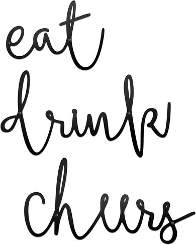 Prmstp Eat Drink Cheers Wall Decor Farmhouse Kitchen Wall Decor Metal Wall Art for Home Kitchen in Saudi Arabia