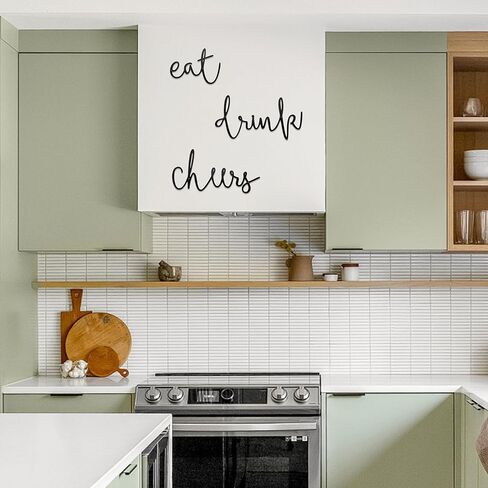 Prmstp Eat Drink Cheers Wall Decor Farmhouse Kitchen Wall Decor Metal Wall Art for Home Kitchen in Saudi Arabia