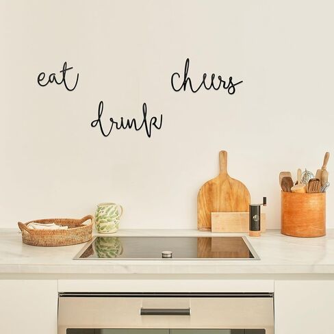 Prmstp Eat Drink Cheers Wall Decor Farmhouse Kitchen Wall Decor Metal Wall Art for Home Kitchen in Saudi Arabia