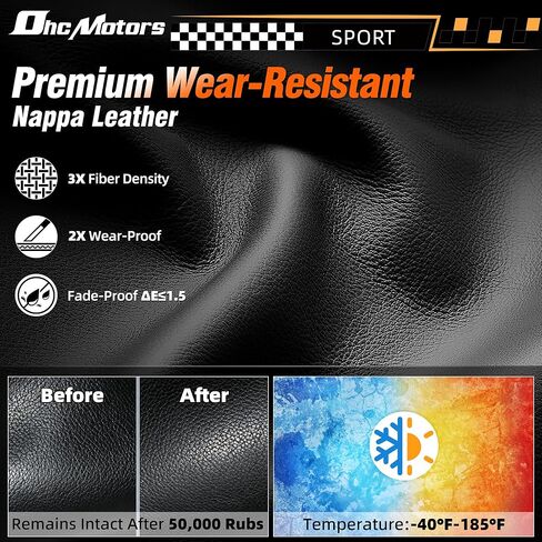 Full Leather Steering Wheel for Ford F150 2009-2014, Nappa Perforated Leather D-shaped Flat-bottom with Black Positioning Line Black Handcrafted Stitching in Saudi Arabia