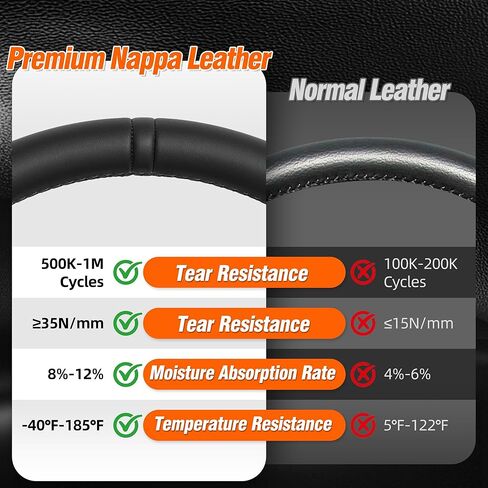 Full Leather Steering Wheel for Ford F150 2009-2014, Nappa Perforated Leather D-shaped Flat-bottom with Black Positioning Line Black Handcrafted Stitching in Saudi Arabia