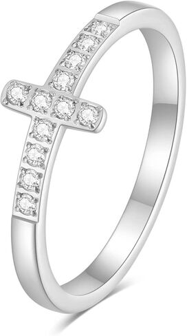 MYNENEY 14K Gold/Silver Plated Wedding Band Cubic Zirconia Eternity Stackable Engagement Ring For Women in Kuwait