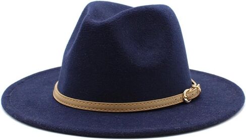 Classic Black Felt Fedora Hat with Leather Band, Wide 2-Inch Brim, 5-Inch Crown Height in Saudi Arabia