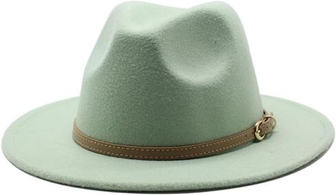 Classic Black Felt Fedora Hat with Leather Band, Wide 2-Inch Brim, 5-Inch Crown Height in Saudi Arabia