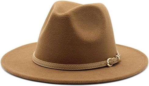 Classic Black Felt Fedora Hat with Leather Band, Wide 2-Inch Brim, 5-Inch Crown Height in Saudi Arabia