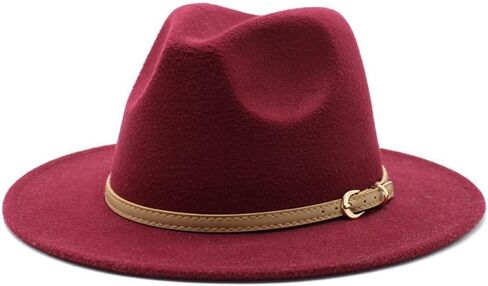 Classic Black Felt Fedora Hat with Leather Band, Wide 2-Inch Brim, 5-Inch Crown Height in Saudi Arabia