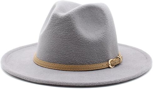 Classic Black Felt Fedora Hat with Leather Band, Wide 2-Inch Brim, 5-Inch Crown Height in Saudi Arabia