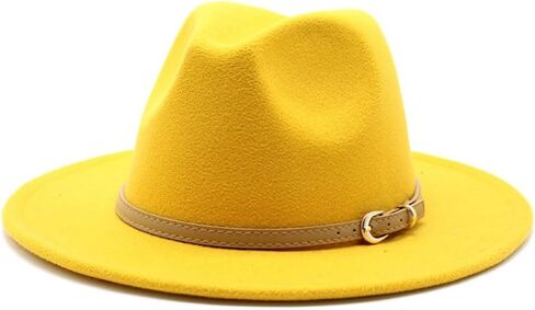 Classic Black Felt Fedora Hat with Leather Band, Wide 2-Inch Brim, 5-Inch Crown Height in Saudi Arabia