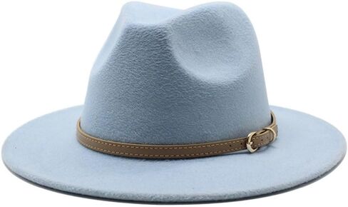 Classic Black Felt Fedora Hat with Leather Band, Wide 2-Inch Brim, 5-Inch Crown Height in Saudi Arabia