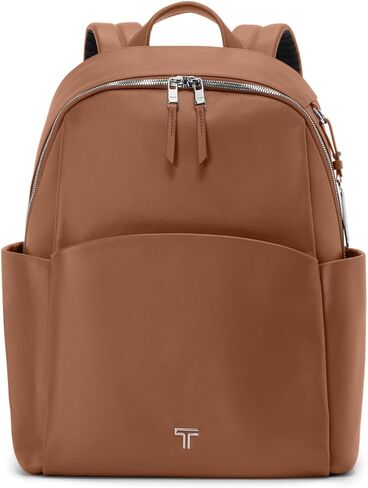 TUMI - Voyageur Raina Backpack - Premium Leather Backpack for Women & Men - Everyday Bag with Phone Pocket & Laptop Compartment - Black, Gunmetal Hardware in Kuwait