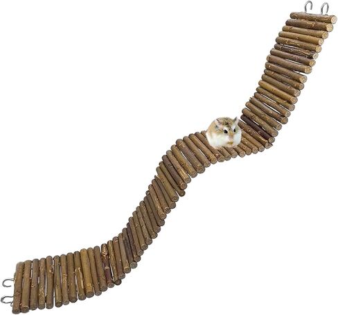 Rat Bendy Long Suspension Bridges Hamster Climbing Ladder Flexible Hamster Wooden Bridge for Small Animal,Rodents,Mouse,Hamster(2PCS) in Kuwait