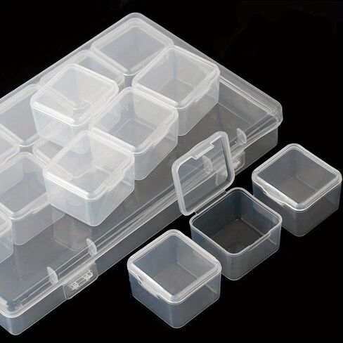 15 Grid Bead Rhinestone Organizer with Small Clear Storage Box for Jewelry Diamond Charm Gem Display Holder Portable Plastic in Saudi Arabia