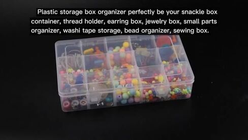 15 Grid Bead Rhinestone Organizer with Small Clear Storage Box for Jewelry Diamond Charm Gem Display Holder Portable Plastic in Saudi Arabia