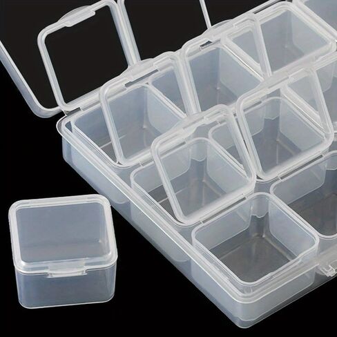 15 Grid Bead Rhinestone Organizer with Small Clear Storage Box for Jewelry Diamond Charm Gem Display Holder Portable Plastic in Saudi Arabia