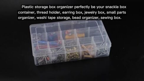 15 Grid Bead Rhinestone Organizer with Small Clear Storage Box for Jewelry Diamond Charm Gem Display Holder Portable Plastic in Saudi Arabia