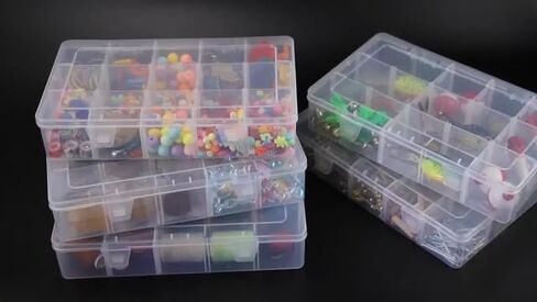 15 Grid Bead Rhinestone Organizer with Small Clear Storage Box for Jewelry Diamond Charm Gem Display Holder Portable Plastic in Saudi Arabia
