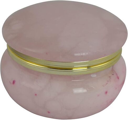 2.5 Inch Pink Italian Alabaster Stone Trinket Box in Saudi Arabia