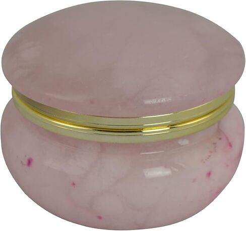 2.5 Inch Pink Italian Alabaster Stone Trinket Box in Saudi Arabia