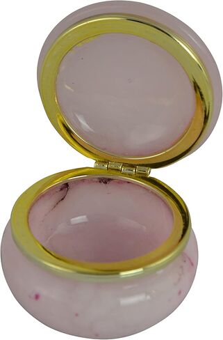 2.5 Inch Pink Italian Alabaster Stone Trinket Box in Saudi Arabia