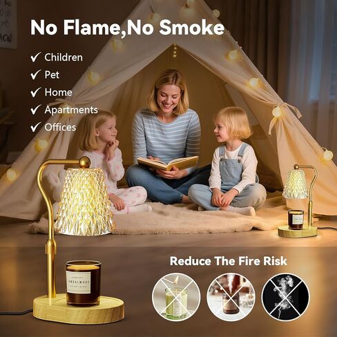 Candle Warmer Lamp with Timer Dimmer, Birthday Gifts for Women Mom, Height Adjustable Wax Melt Warmer for Jar Candles with 2 Bulbs, House Warming Gifts New Home Decor in Saudi Arabia