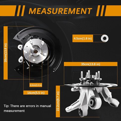 Rear Steering Knuckle & Wheel Bearing Hub Assembly Compatible with Ford Explorer 2011-2019, Police Interceptor Utility 2013-2019, AWD, Right Passenger Side DB5Z5B758B in Kuwait