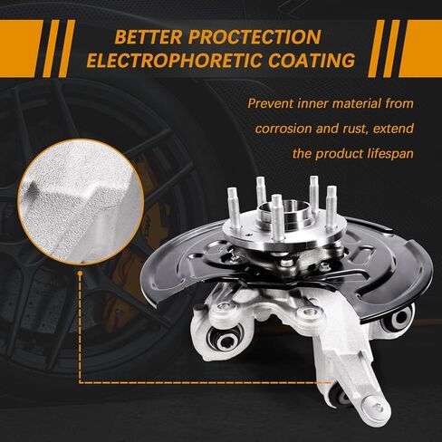 Rear Steering Knuckle & Wheel Bearing Hub Assembly Compatible with Ford Explorer 2011-2019, Police Interceptor Utility 2013-2019, AWD, Right Passenger Side DB5Z5B758B in Kuwait