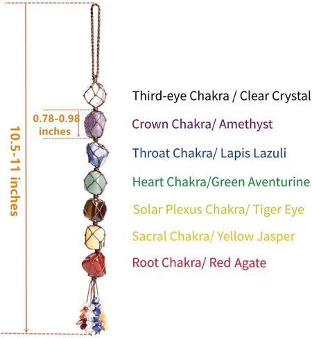 7 Chakra Handmade Crystal Window Car Hanging Ornaments Home Decoration Feng Shui Ornament Yoga Meditation Car Decoration Tumbled Palm Stones Mother's Day Decorations in Saudi Arabia