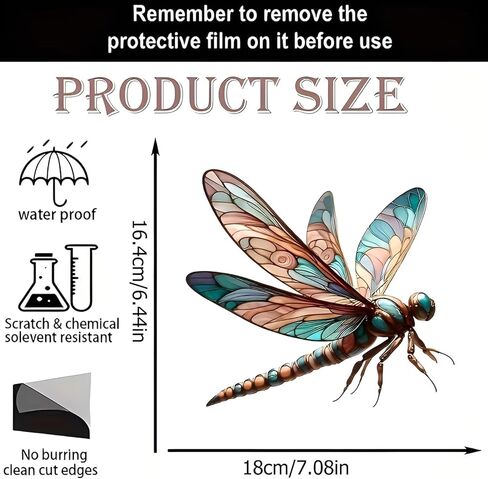 1PC Dragonfly Colorful Acrylic Suncatcher Hanging, 7.08 inch Window Decor with Printed Stained Glass Style Design, Rainbow Maker Wall Art, Gift Idea & Garden Ornament Indoor Outdoor Use/DW-20 in Saudi Arabia