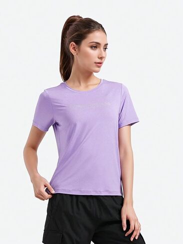 Women's Casual Crew Neck T-Shirt, Soft Breathable Stretch Short Sleeve Tee, Moisture-Wicking Activewear for Daily in Saudi Arabia