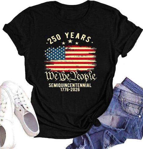 250 Years American Flag Shirt for Women 250th Anniversary USA T Shirt Independence Day Freedom Shirts Tops in Saudi Arabia