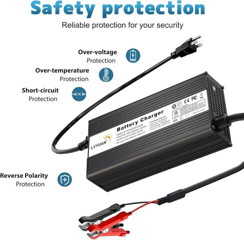LVYUAN 14.6V 20A LiFePO4 Battery Charger, Automatic Smart Battery Charger and Desulfator Maintenance with Smart Chip for LiFePO4 Lithium Batteries deep Cycle Battery, Ul Certification in Saudi Arabia