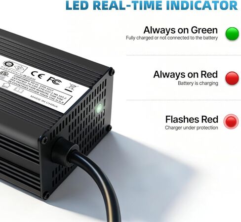 LVYUAN 14.6V 20A LiFePO4 Battery Charger, Automatic Smart Battery Charger and Desulfator Maintenance with Smart Chip for LiFePO4 Lithium Batteries deep Cycle Battery, Ul Certification in Saudi Arabia