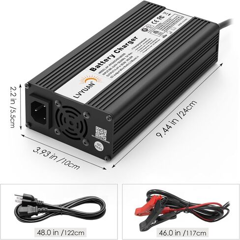 LVYUAN 14.6V 20A LiFePO4 Battery Charger, Automatic Smart Battery Charger and Desulfator Maintenance with Smart Chip for LiFePO4 Lithium Batteries deep Cycle Battery, Ul Certification in Saudi Arabia