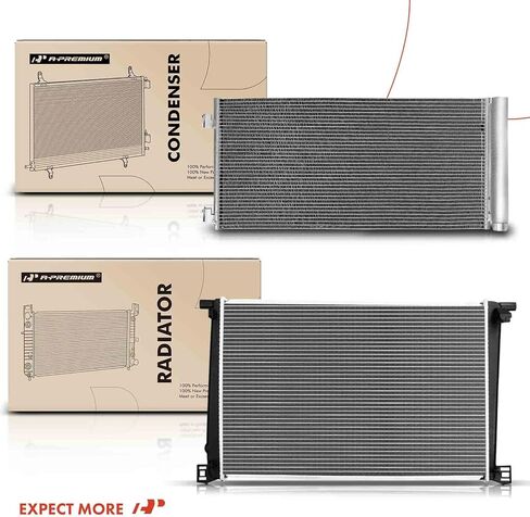 A-Premium Engine Coolant Radiator & A/C Condenser Cooling Kit Compatible with Mini Cooper 2011 2012 2013 2014 2015 1.6L, 2-PC Set in Saudi Arabia
