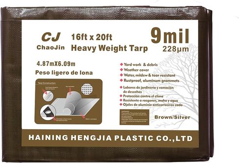 Heavy Duty Tarp Waterproof Outdoor Tarps Multi-Purpose Tear and Rip Proof UV Resistant Green Tarpaulin with Reinforced Grommets and Edges (9 Mil, 12'x20') Military Green in Saudi Arabia