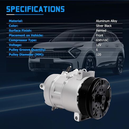 11267C Air Conditioner AC Compressor with Clutch Fits for 2009-2020 Journey 2.4L 3.5L 3.6L, Replace OE 55111410AF 68156572AA in Saudi Arabia