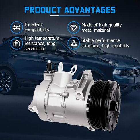 11267C Air Conditioner AC Compressor with Clutch Fits for 2009-2020 Journey 2.4L 3.5L 3.6L, Replace OE 55111410AF 68156572AA in Saudi Arabia