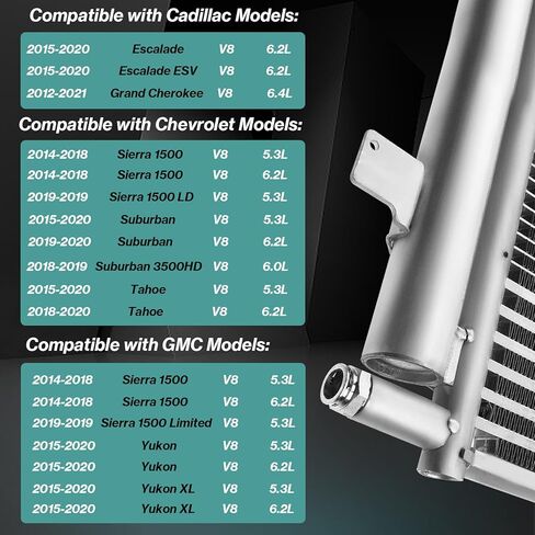Air Conditioning A/C Condenser Compatible with GMC, Cadillac,Chevrolet Vehicles - Silverado, Sierra, Escalade, Yukon, Tahoe in Saudi Arabia