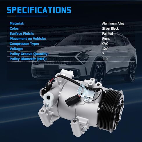 29304C Air Conditioner AC Compressor with Clutch Fits for 2016-2020 Civic, 2017-2021 CR-V 1.5L, Replace OE 198277 388105AAA01 in Saudi Arabia