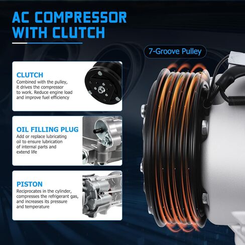 29304C Air Conditioner AC Compressor with Clutch Fits for 2016-2020 Civic, 2017-2021 CR-V 1.5L, Replace OE 198277 388105AAA01 in Saudi Arabia