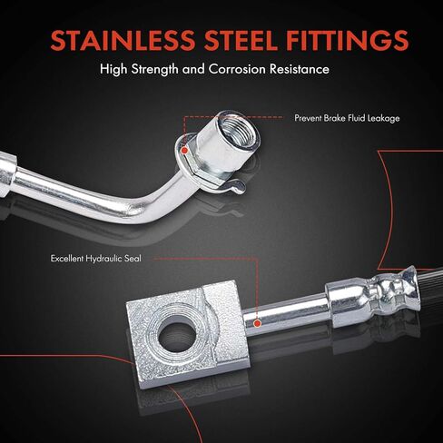 A-Premium Front Passenger Side Brake Hydraulic Hose Compatible with Select Chevrolet and GMC Models - C4500 Kodiak, C5500 Kodiak, C4500 Topkick, C5500 Topkick, 2005-2009 - Replace# 15267593 in Saudi Arabia