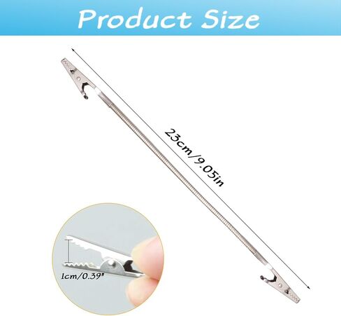 مشبك التمساح ذو الرأس المزدوج، مشبك مذكرة مزدوج الرأس قابل للانحناء من جلروفازاس، حامل صور معدني قوي للحرف اليدوية، حامل صور بطاقات الصور 8 قطع (الطول الإجمالي 23 سم/9.05 بوصة) in Kuwait