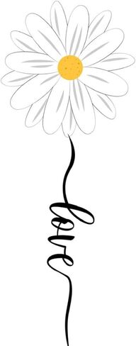 3'' Daisy Love Script Flower White Baby Girl Wedding Scrapbook Tumbler Decal for Car Bumper Truck Window Laptop in Saudi Arabia