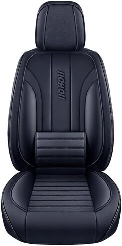 PU Leather Front Car Seat Covers Pair, Airbag Compatible Automotive Seat Protectors, Waterproof & Non-Slip Universal Fit for Cars, Trucks, SUVs (2-Piece,Black) in Saudi Arabia