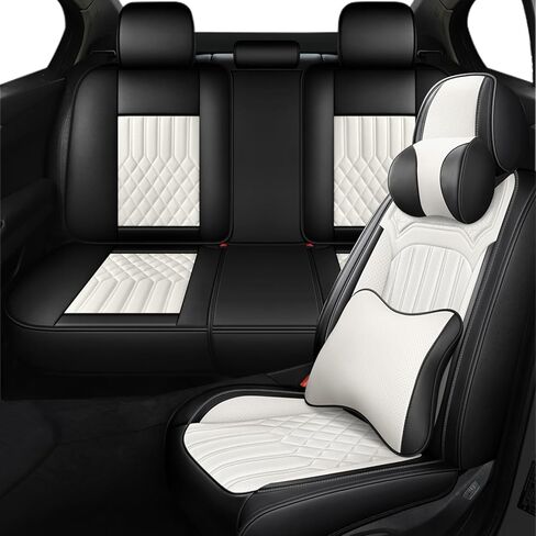 أغطية مقاعد السيارة لسيارة Toyota Tacoma 2005-2026، ملحقات داخلية لجميع المواسم من الجلد المقاوم للماء وقابلة للتنفس مع وسادة هوائية (أسود، 5 مقاعد) in Kuwait