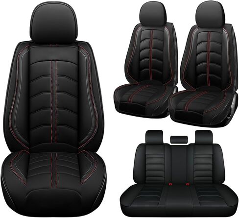 Seat Cover for Hummer H3 2006-2010, Durable Waterproof Sports Seat Cover，Premium Leather Seat Protector(2 Seats Standard, Black Yellow) in Saudi Arabia