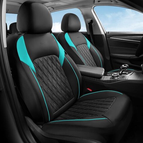 Coverado Seat Covers, Car Seat Covers Full Set, Car Seat Cover, Car Seat Covers Front Seats and Back, Waterproof Car Seat Cushion, Faux Leather Car Seat Protector Universal Fit Most Cars, Black&Pink in Saudi Arabia