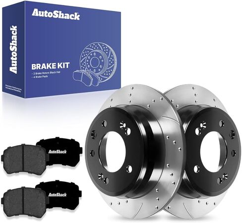AutoShack Rear Solid Brake Rotors + Ceramic Pads 6-PC Brake Kit Replacement for 2009-2012 Hyundai Elantra 2011-2016 Kia Sportage 2010-2015 Hyundai Tucson 10.31" (262 mm) in Saudi Arabia