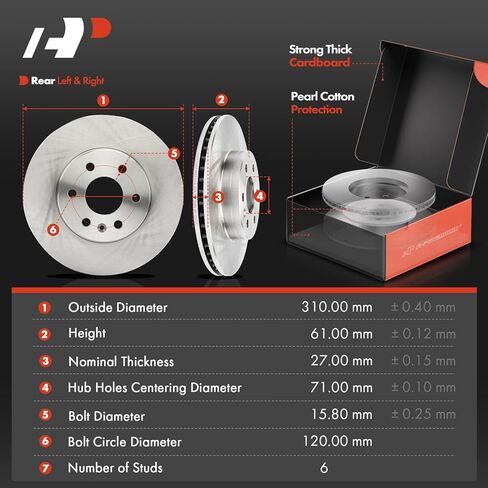A-Premium Front and Rear Vented Disc Brake Rotors + Ceramic Pads Kit Compatible with Select Chevrolet and GMC Models - Colorado 2015-2020, Canyon 2015-2020, 12-PC Set in Saudi Arabia