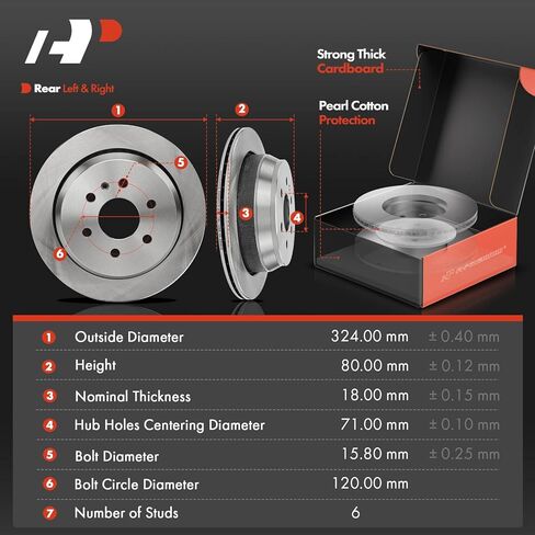 A-Premium Front and Rear Vented Disc Brake Rotors + Ceramic Pads Kit Compatible with Select Chevrolet and GMC Models - Colorado 2015-2020, Canyon 2015-2020, 12-PC Set in Saudi Arabia